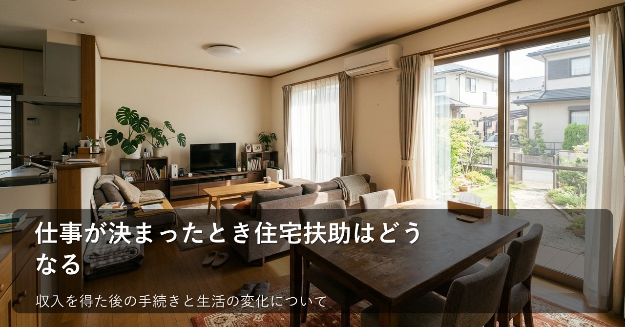生活保護の住宅扶助:就労を開始したときのルールと確認のポイント